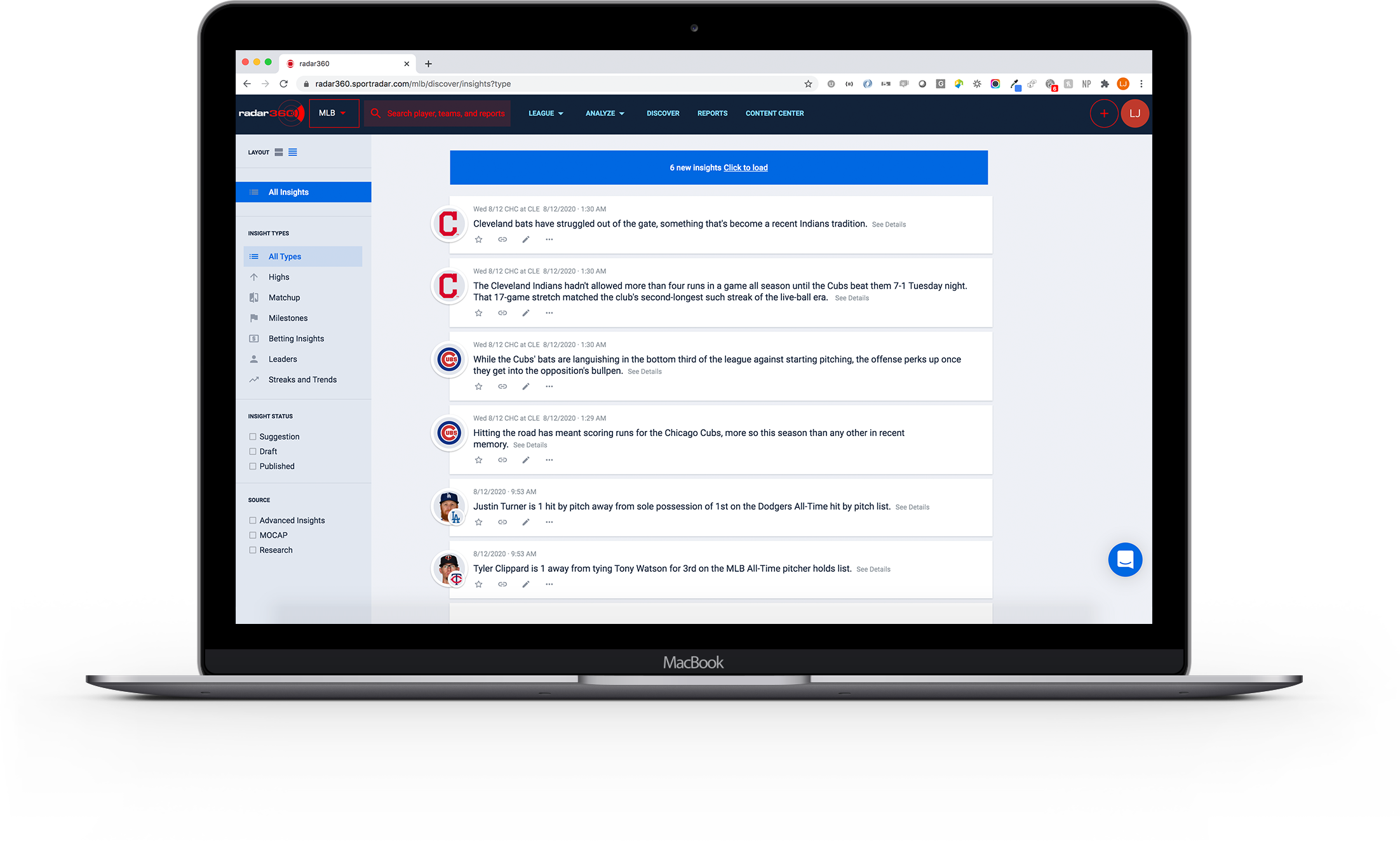 Insights preview on laptop