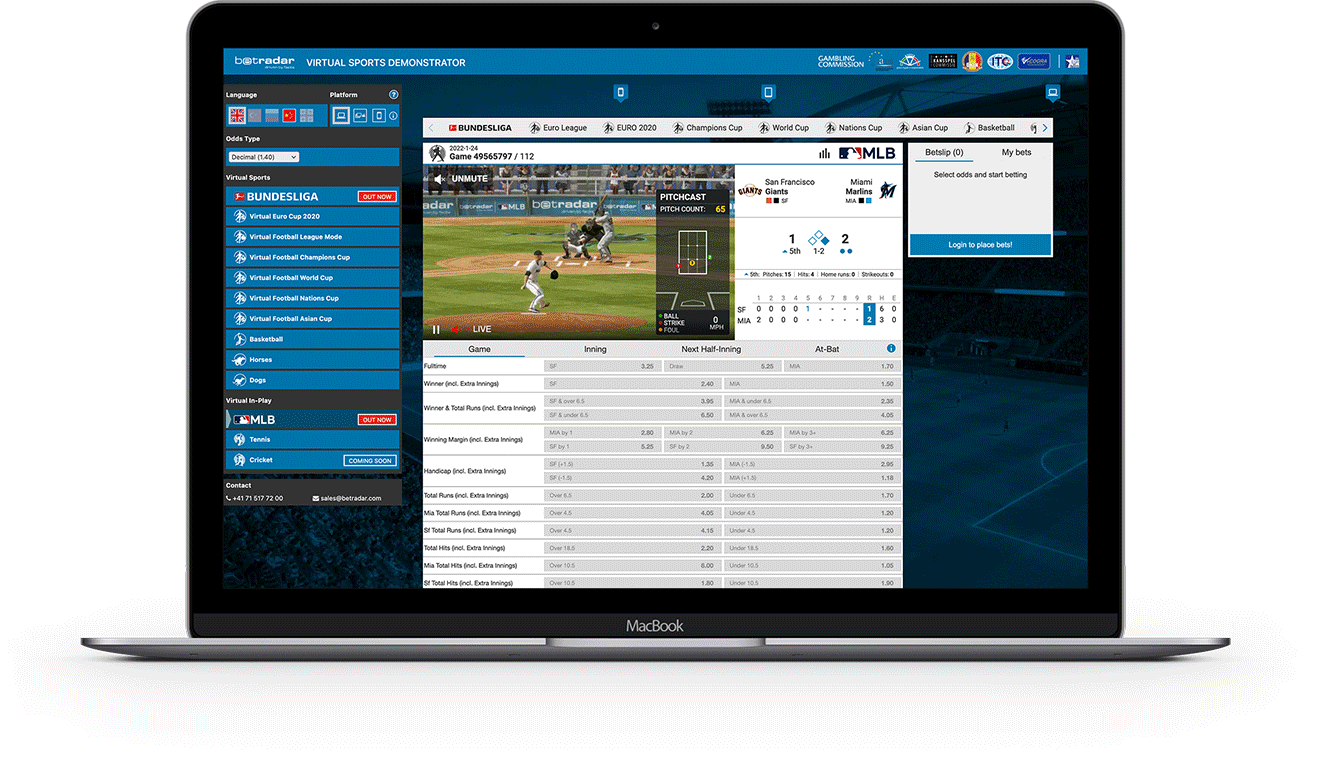 Sportradar - Virtual Sports Laptop visual